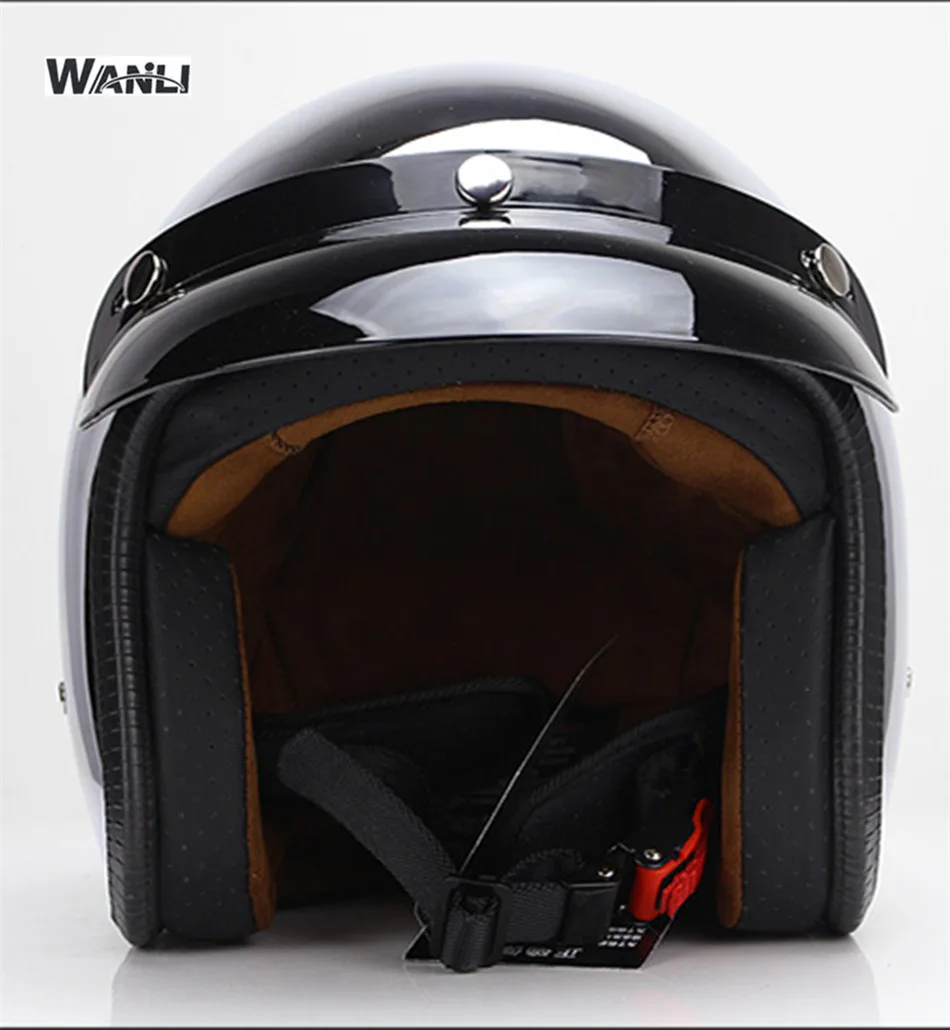 Mirror Silver Chrome Motorcycl - Vintage Open Face Retro Helmet 评论和价格