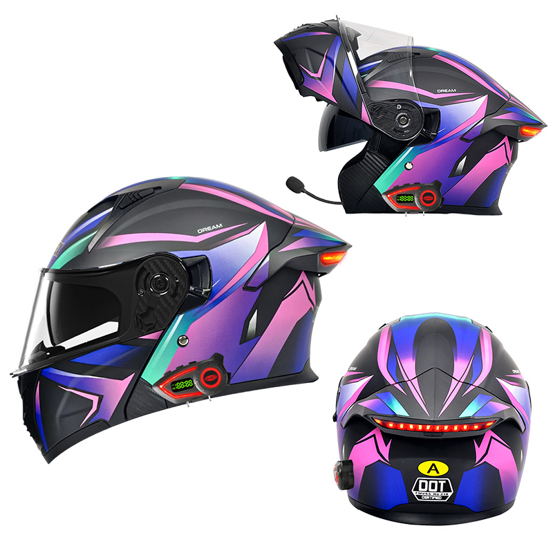 DOT Motorcycle Helmets Double  - Modular Flip Up Motorcycle Helmet Dot Approved 评论和价格