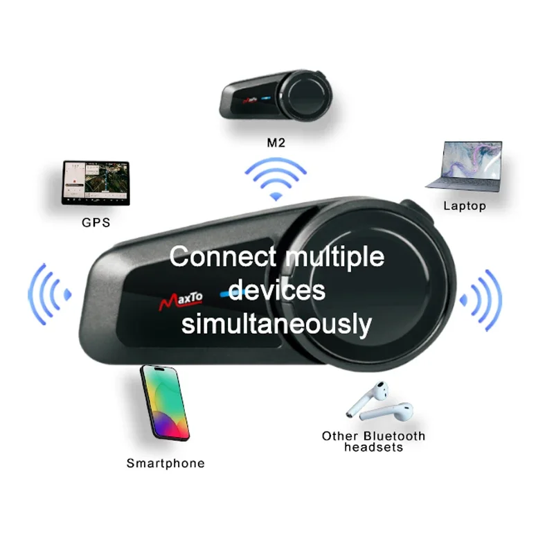 2PCS Maxto M2 Motorcycle Helme - Universal Motorcycle Helmet Intercom Headset 评论和价格