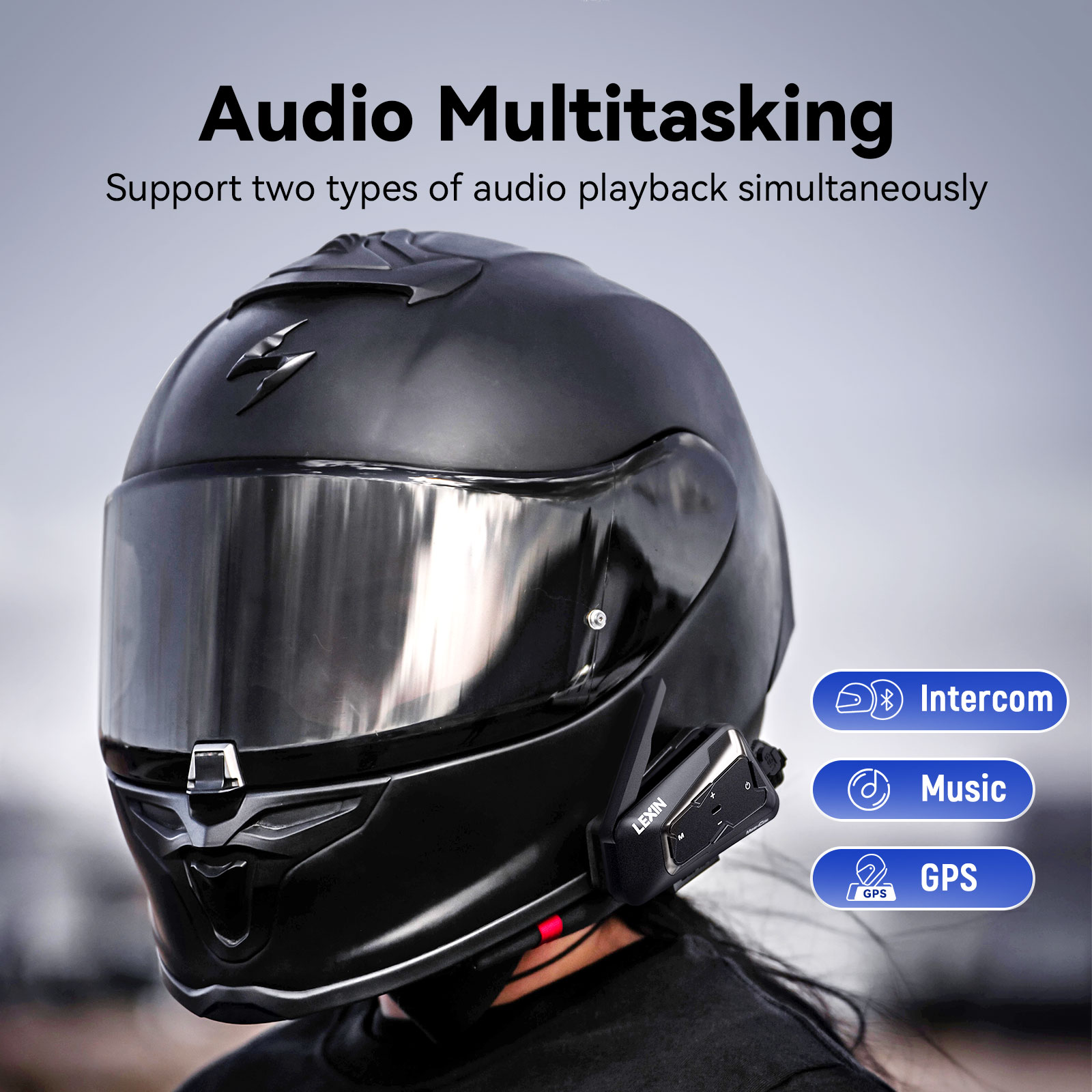 LEXIN-MeshCom Motorcycle MESH& - Universal Motorcycle Helmet Intercom Headset 评论和价格
