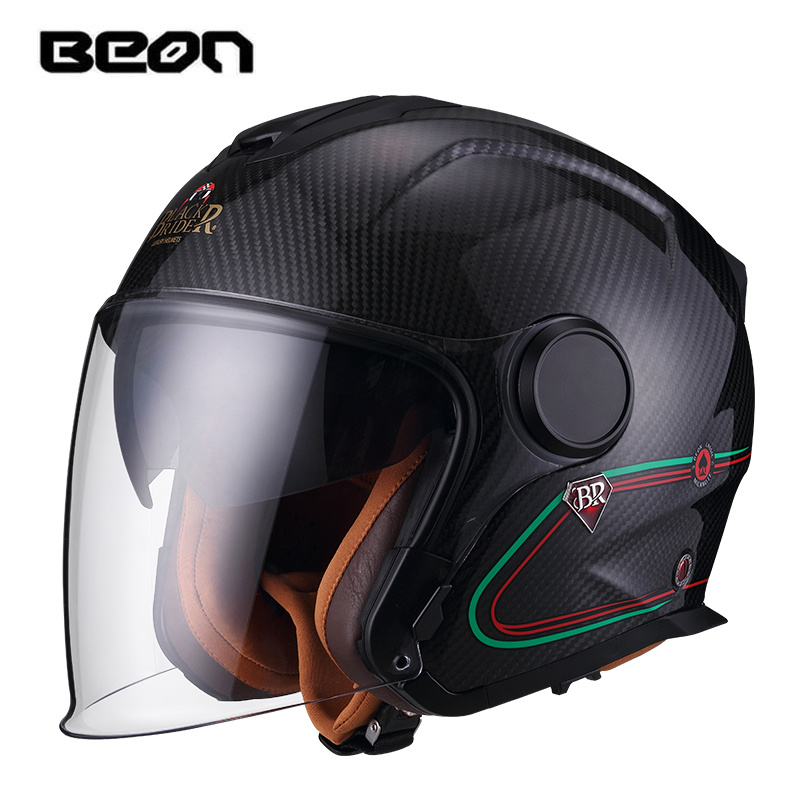 BEON BR23 Carbon Fiber 3/4 Ope - Carbon Fiber Lightweight Motorcycle Helmet 评论和价格