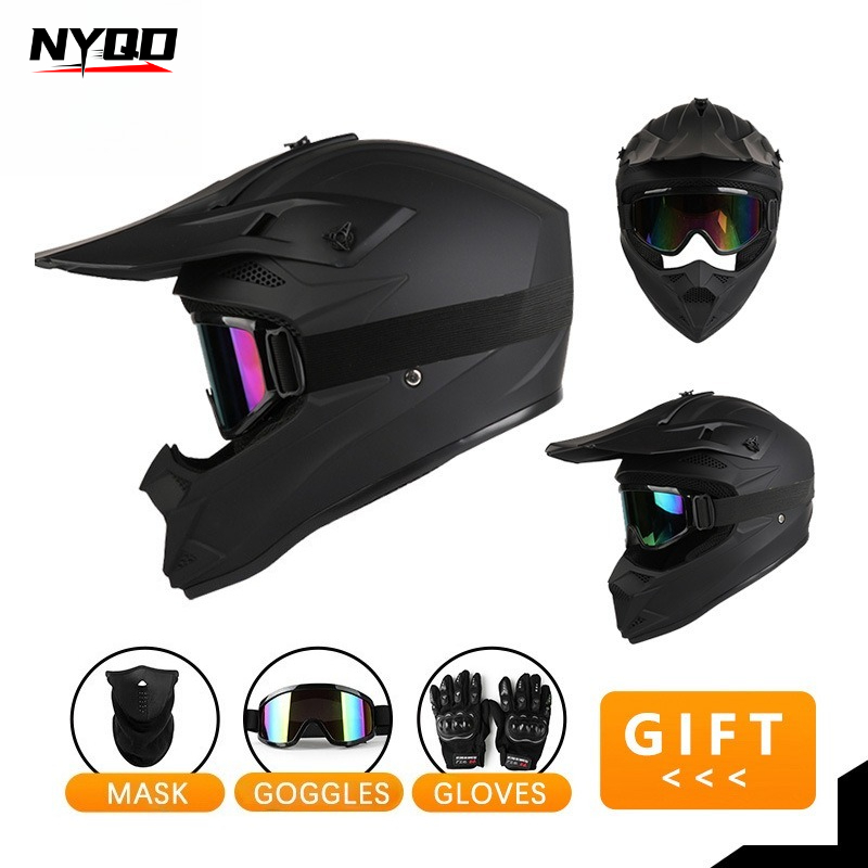 4 Seasons Breathable Full Face - Off Road Motocross Helmet Goggles Set 评论和价格