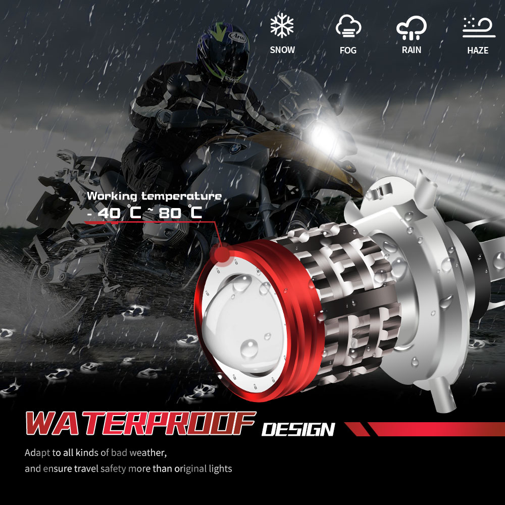 Universal H4 LED Motorcycle He - Universal Motorcycle Led Headlight Projector 评论和价格
