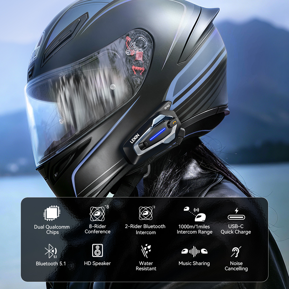 NEW-LEXIN G10 Motorcycle Helme - Full Face Motorcycle Helmet With Bluetooth 评论和价格