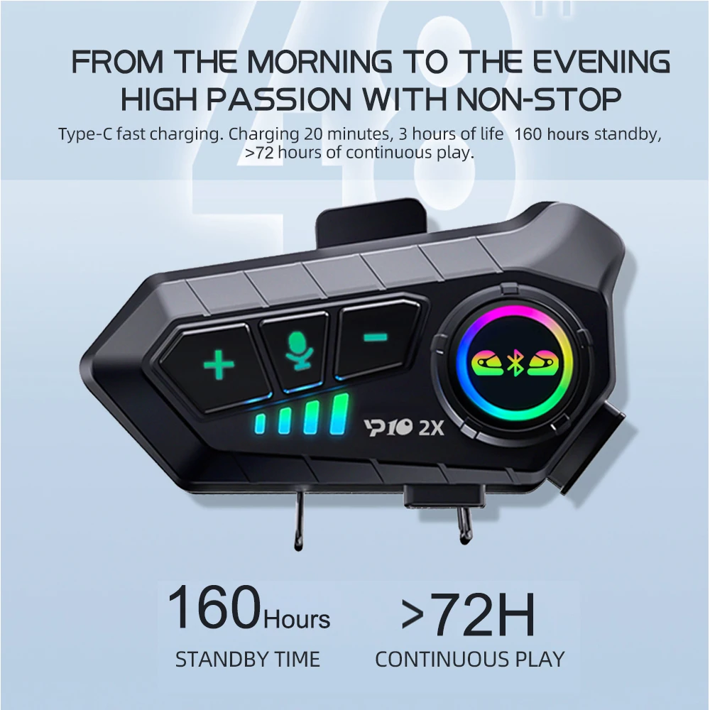 Y10 2x Motorcycle Intercom Blu - Full Face Motorcycle Helmet With Bluetooth 评论和价格
