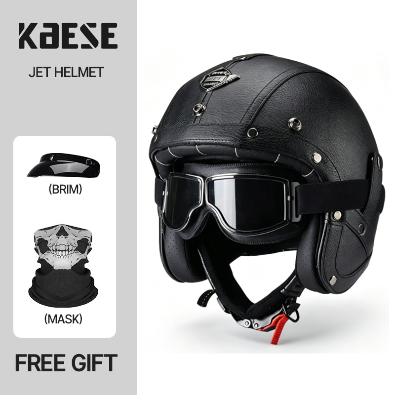 KAESE Classic Gray Cafe Retro  - Vintage Open Face Retro Helmet 评论和价格