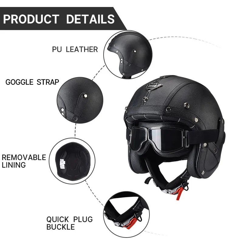 KAESE Classic Gray Cafe Retro  - Vintage Open Face Retro Helmet 评论和价格